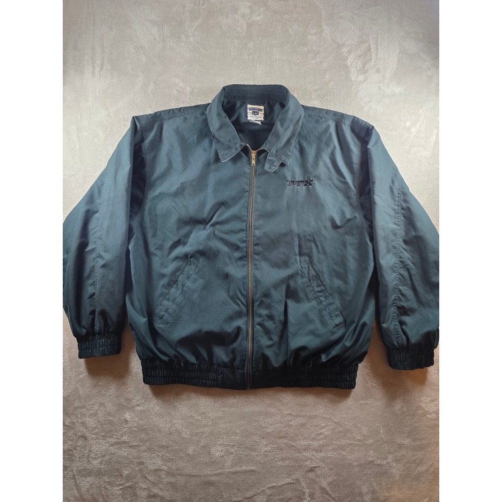 Vintage Lee Bomber Jacket Mens XL Green Casual Collection Full Zip Lined *Logo